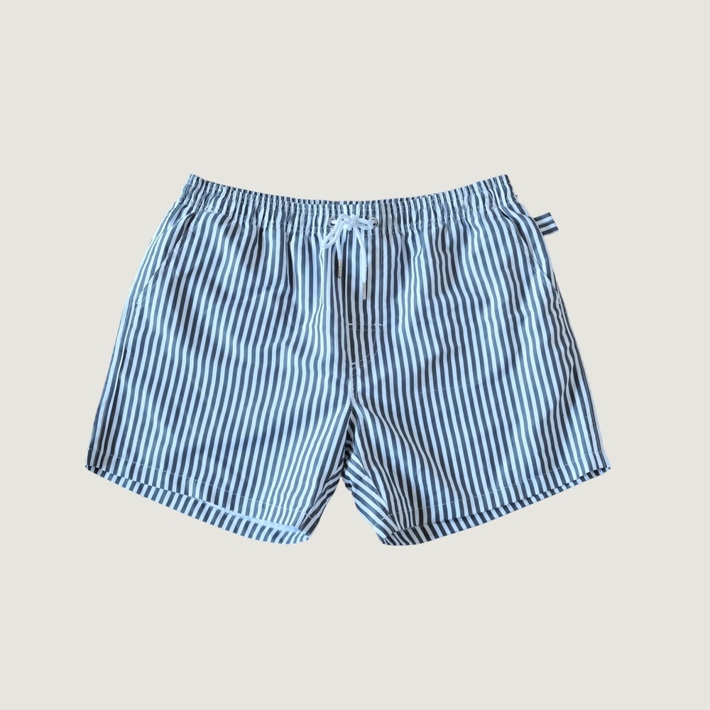Vacay‎ Swimwear Swim Trunks Mens Blue White Striped Coastal XL Board Shorts